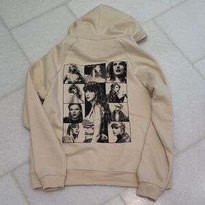 Beige Taylor Swift Hoodie with Graphic Print